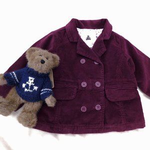 Baby Gap 6-12m Double-Breasted Lined Corduroy Jacket